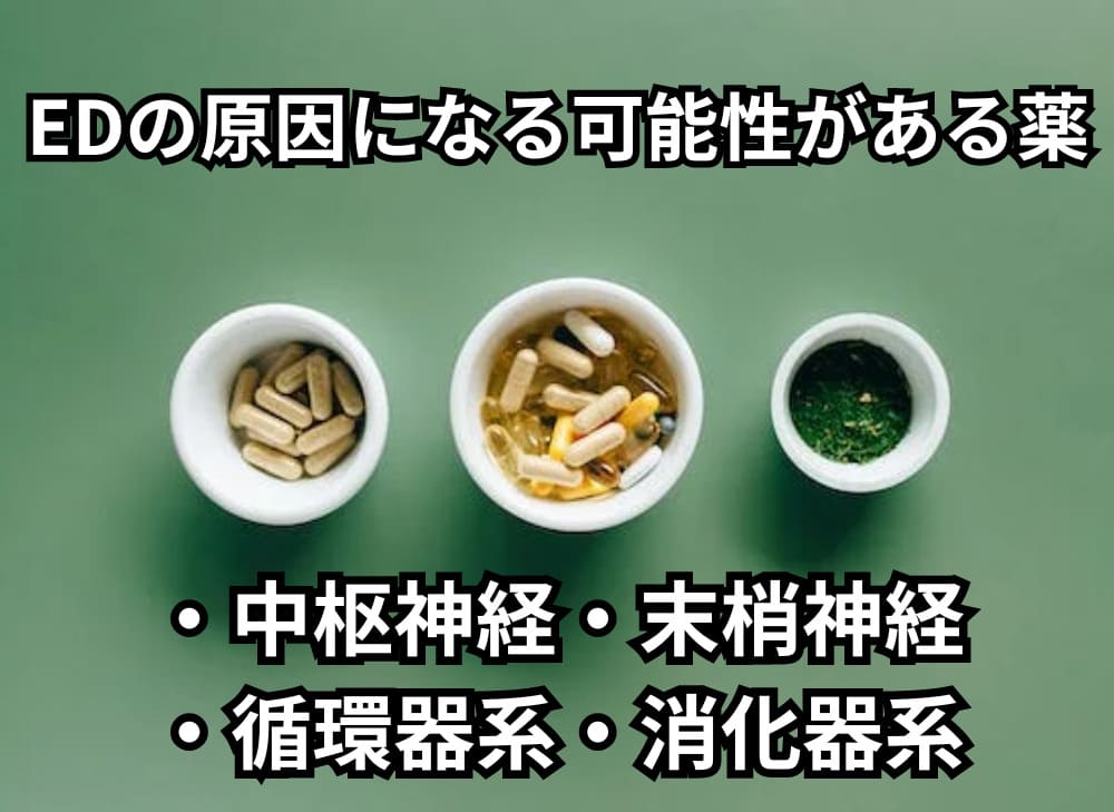 EDの原因になる可能性がある薬